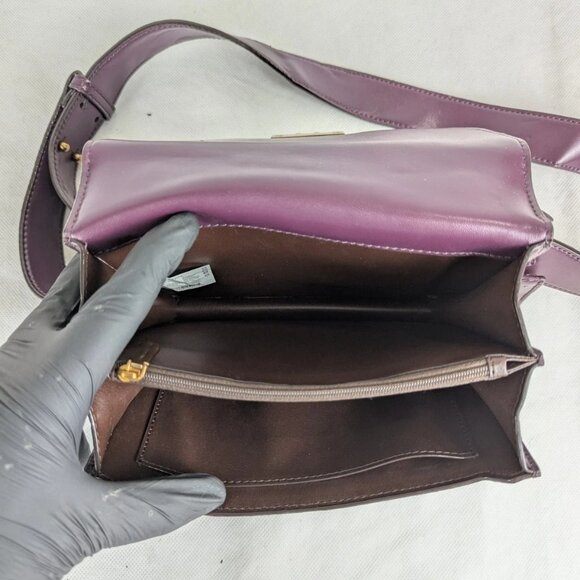 CHARLES & KEITH Boxy Push Lock Purple Crossbody Bag